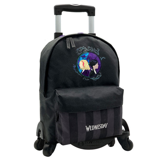 Imagen 1 de Mochila Miercoles Addams Y Enid + Carro Toybags Miercoles 43Cm