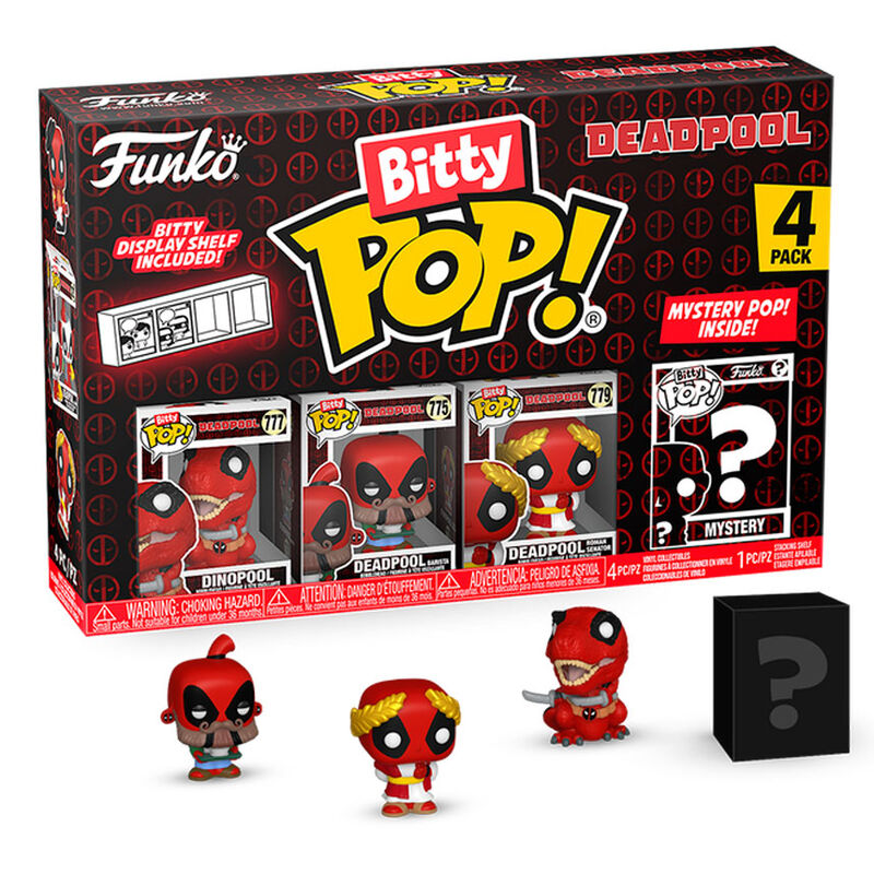 Imagen 1 de Blister 4 Figuras Bitty Pop Marvel Deadpool Dinopool