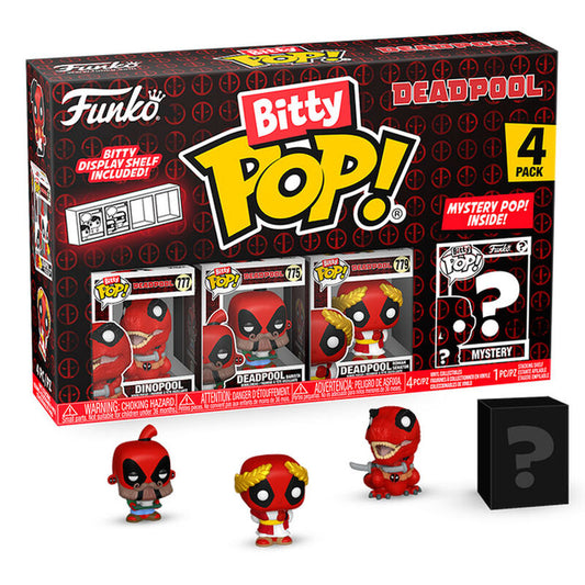 Imagen 1 de Blister 4 Figuras Bitty Pop Marvel Deadpool Dinopool