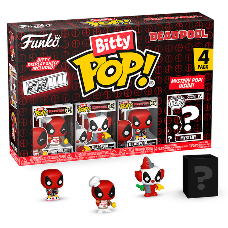 Imagen 1 de Blister 4 Figuras Bitty Pop Marvel Deadpool Master