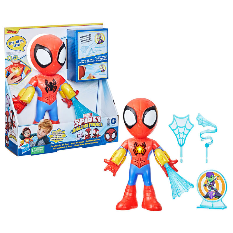 Imagen 1 - Figura Spidey Traje Electronico Spidey Amazing Friends Marvel 25Cm