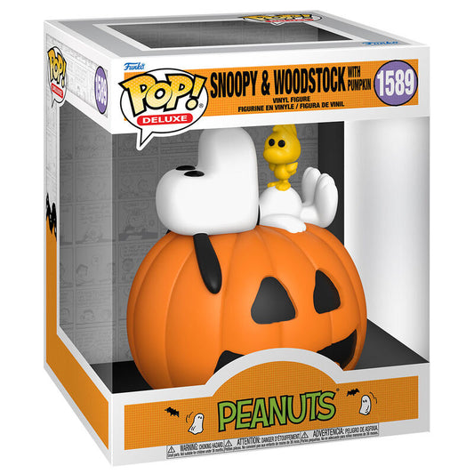 Imagen 1 de Figura Pop Deluxe Peanuts Snoopy &#38; Woodstock With Pumpkin