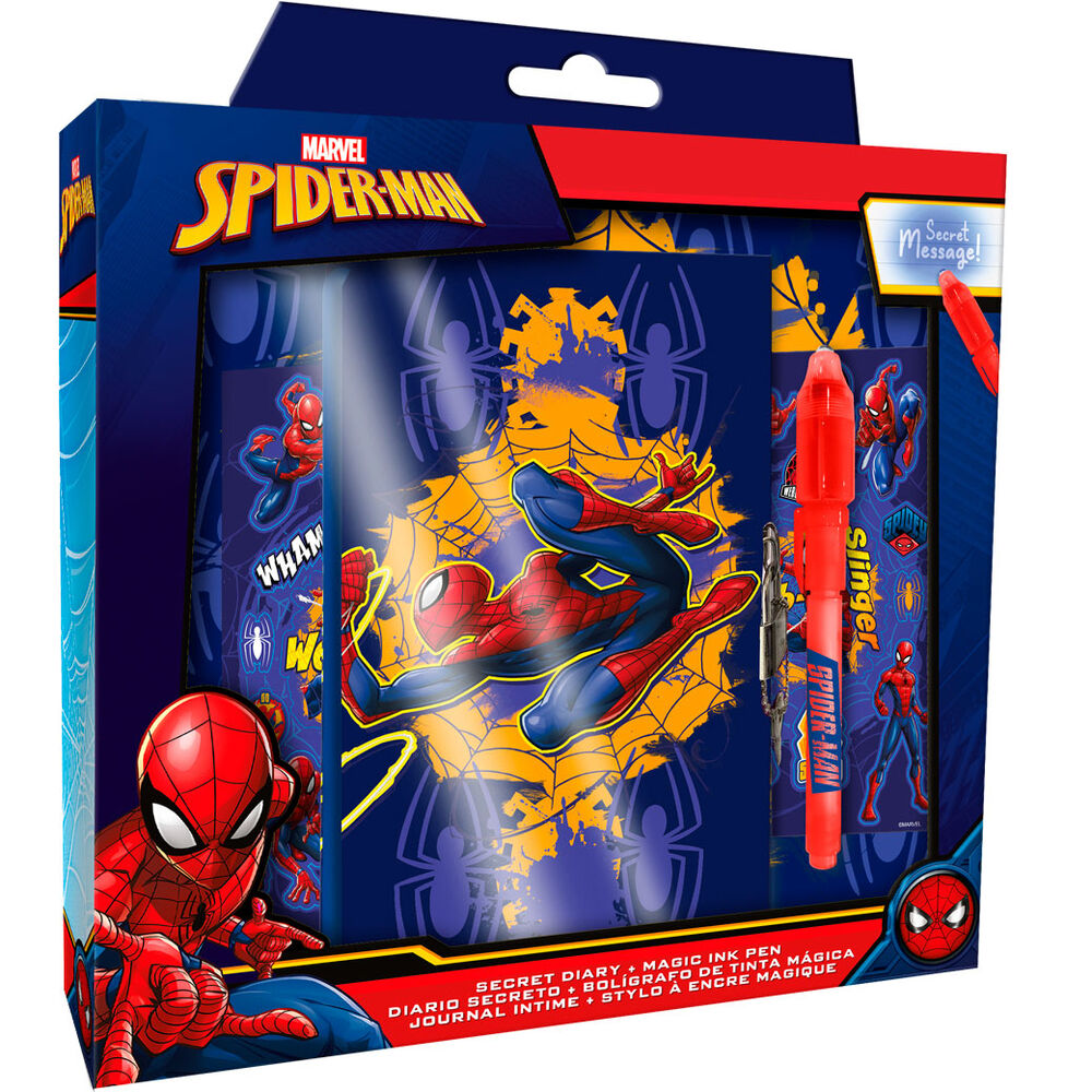 Imagen de Diario Con Boligrafo Magico Spiderman Marvel parte de nuestra colección en Espadas y más, sitio oficial.