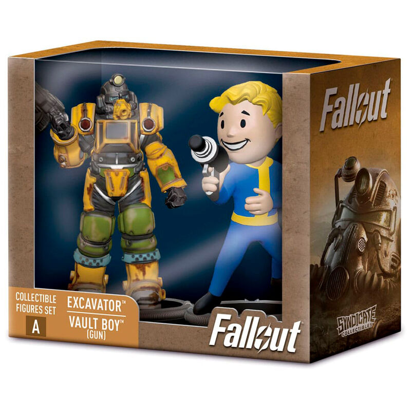 Imagen 1 - Set 2 Figuras Excavator &#38; Vault Boy Gun Fallout 7Cm