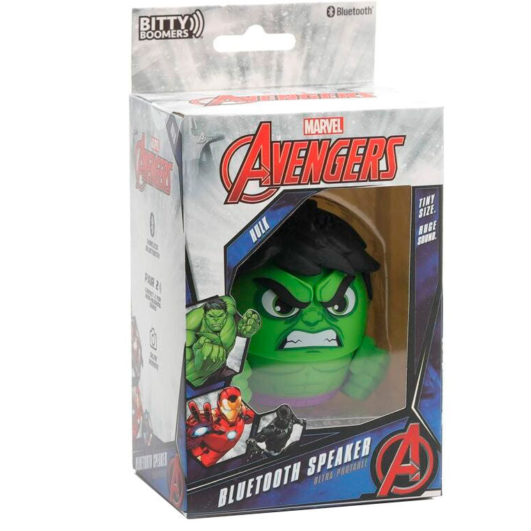 Imagen de Mini Altavoz Bluetooth Bitty Boomers Hulk Marvel parte de nuestra colección en Espadas y más, sitio oficial.
