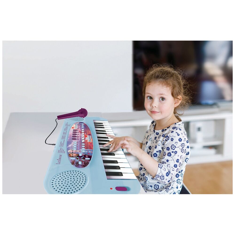 Imagen de Piano Electronico Con Microfono Frozen 2 Disney parte de nuestra colección en Espadas y más, sitio oficial.