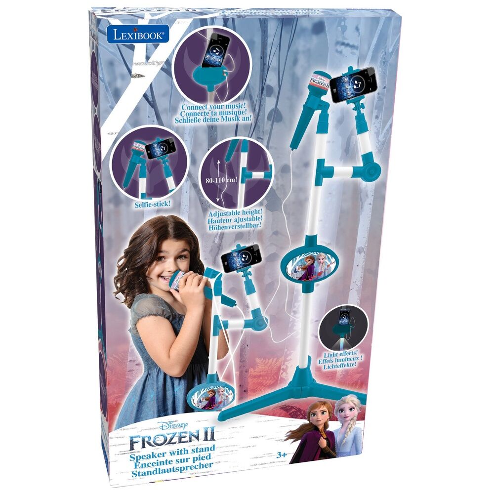 Imagen de Microfono Con Pie Luminoso Frozen Disney parte de nuestra colección en Espadas y más, sitio oficial.