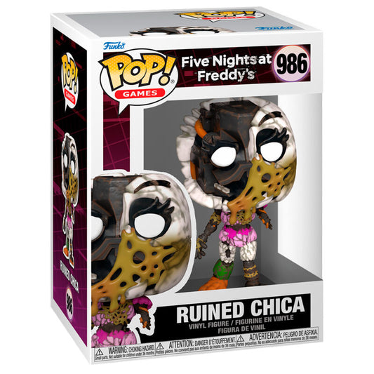 Imagen de Figura Pop Five Nights At Freddys Ruined Chica parte de nuestra colección en Espadas y más, sitio oficial.