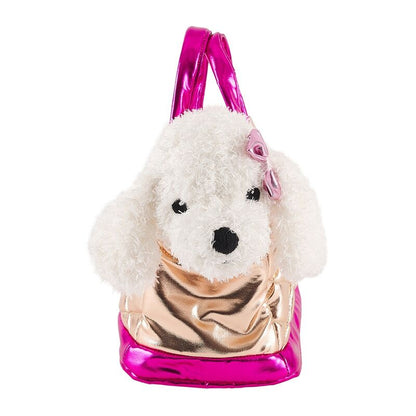 Imagen 2 de Bolso Mano + Peluche Dorado Perro Didi 28Cm