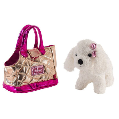 Imagen 3 de Bolso Mano + Peluche Dorado Perro Didi 28Cm