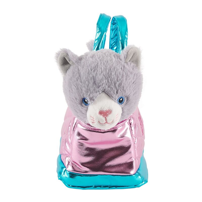 Imagen 2 de Bolso Mano + Peluche Rosa Gato Coco 28Cm