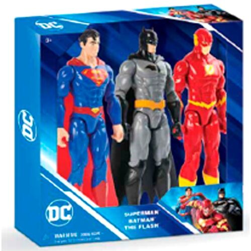 Imagen 1 de Blister 3 Figuras Superman Batman Flash Dc Comics 30Cm