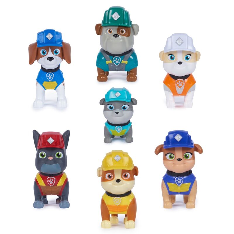 Imagen 2 de Blister 7 Figuras Equipo Rubble Patrulla Canina Paw Patrol