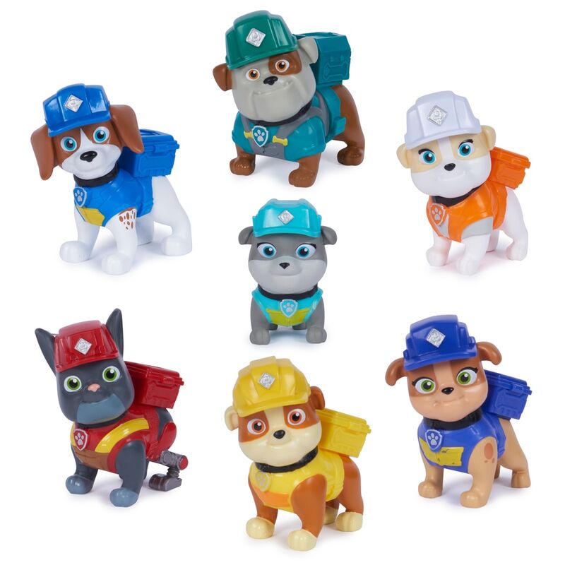 Imagen 3 de Blister 7 Figuras Equipo Rubble Patrulla Canina Paw Patrol