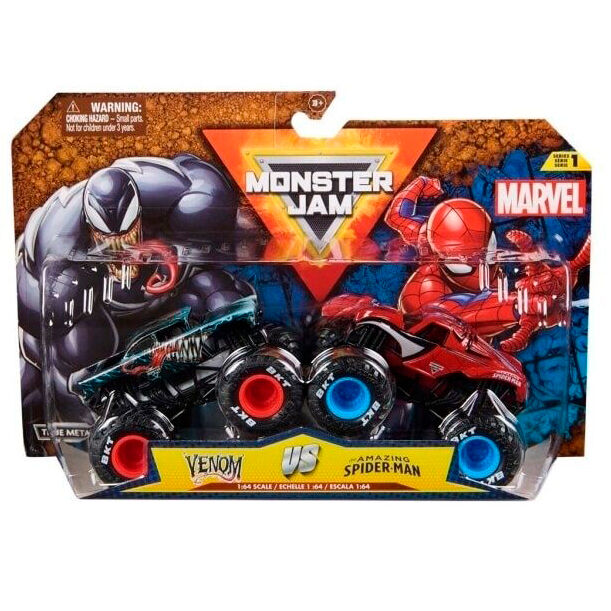 Imagen 1 de Blister 2 Coches Spiderman Vs Venom Marvel Monster Jam