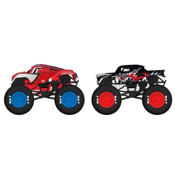 Imagen 2 de Blister 2 Coches Spiderman Vs Venom Marvel Monster Jam