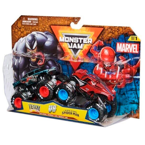 Imagen 3 de Blister 2 Coches Spiderman Vs Venom Marvel Monster Jam