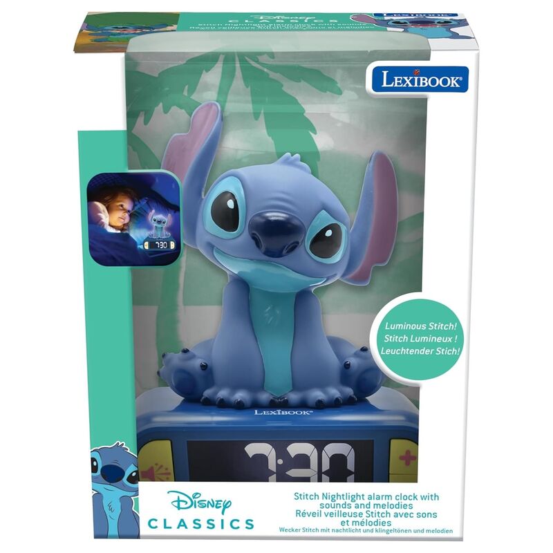 Imagen 1 de Despertador 3D Digital Stitch Disney Luz Y Sonido