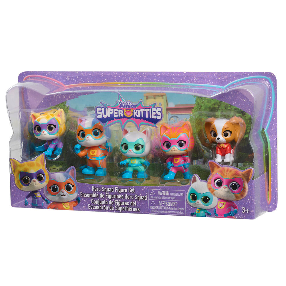 Imagen 1 - Blister 5 Figuras Hero Squad Superkitties 7,5Cm