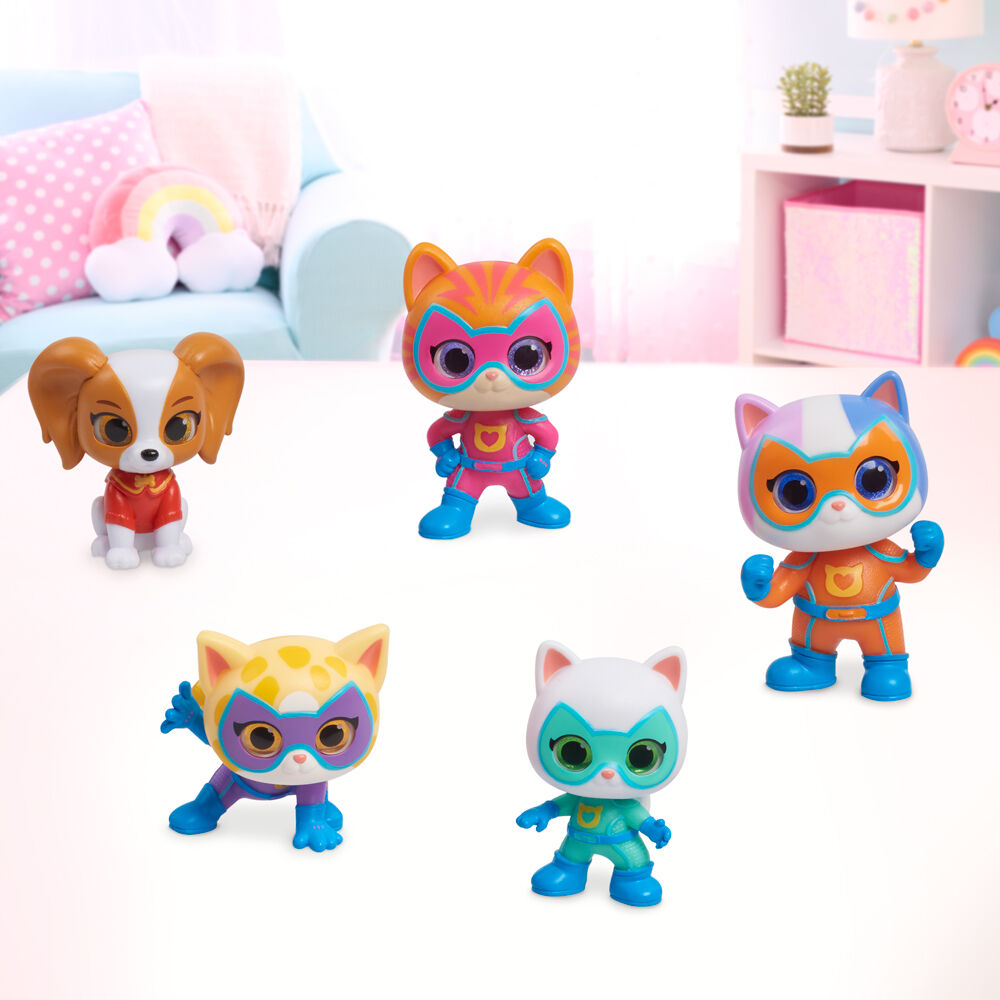 Imagen 2 - Blister 5 Figuras Hero Squad Superkitties 7,5Cm
