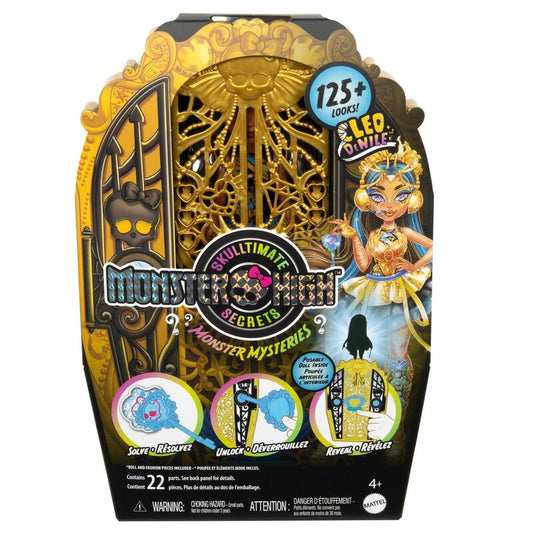 Imagen de Muñeca Cleo De Nile + Armario Monster High Skulltime Secrets parte de nuestra colección en Espadas y más, sitio oficial.