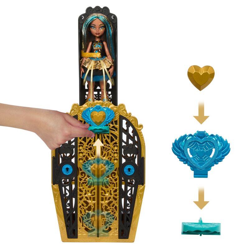 Imagen de Muñeca Cleo De Nile + Armario Monster High Skulltime Secrets parte de nuestra colección en Espadas y más, sitio oficial.