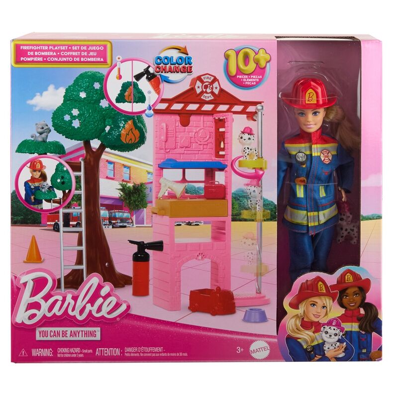 Imagen 1 - Muñeca Bombera Estacion De Bomberos Barbie