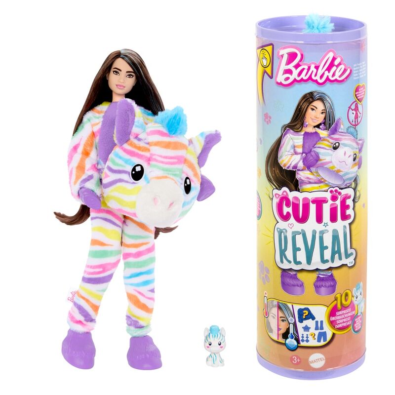 Imagen 1 - Muñeca Cutie Reveal Cebra Sueños De Colores Barbie