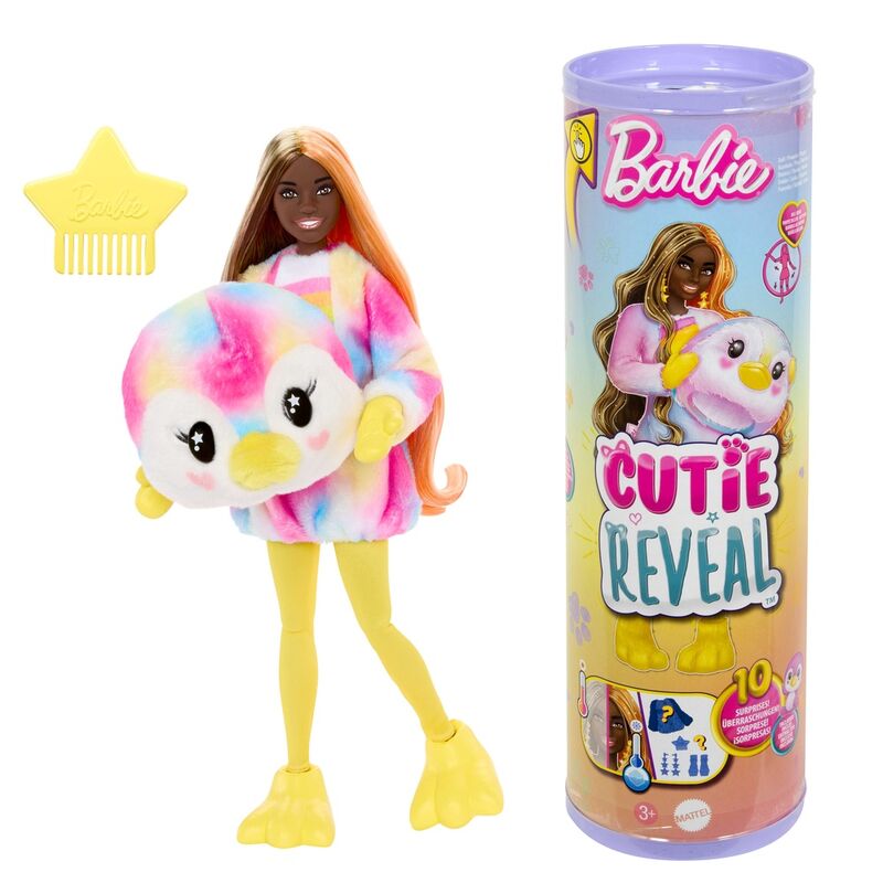 Imagen 1 - Muñeca Cutie Reveal Pingüino Sueños De Colores Barbie