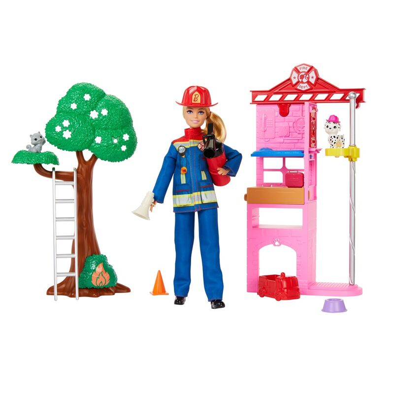 Imagen 3 - Muñeca Bombera Estacion De Bomberos Barbie