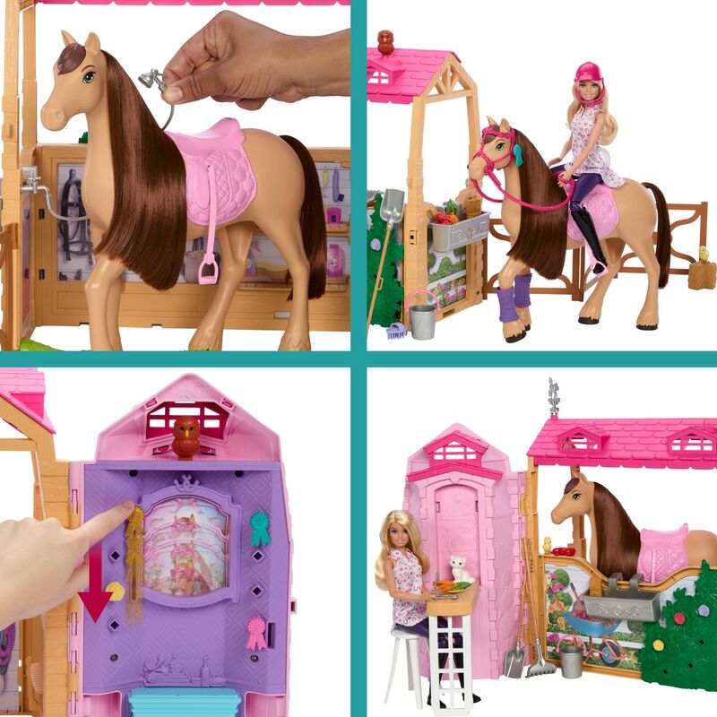 Imagen 4 - Muñeca Barbie Con Caballo Y Establo Barbie