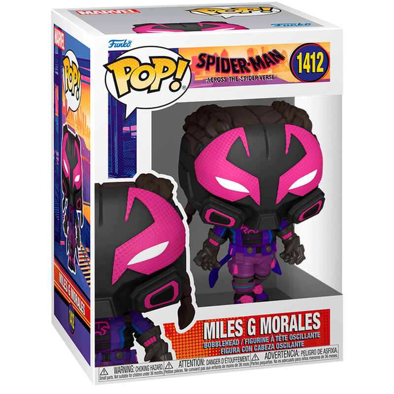 Imagen de Figura Pop Marvel Spiderman Across The Spider-Verse Miles G Morales parte de nuestra colección en Espadas y más, sitio oficial.