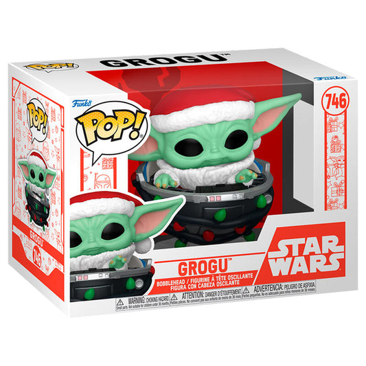 Imagen 1 de Figura Pop Star Wars Grogu With Santa Hat In Pram
