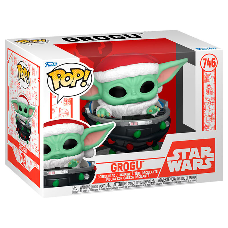 Imagen 1 de Figura Pop Star Wars Grogu With Santa Hat In Pram