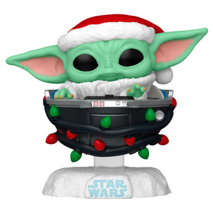 Imagen 2 de Figura Pop Star Wars Grogu With Santa Hat In Pram