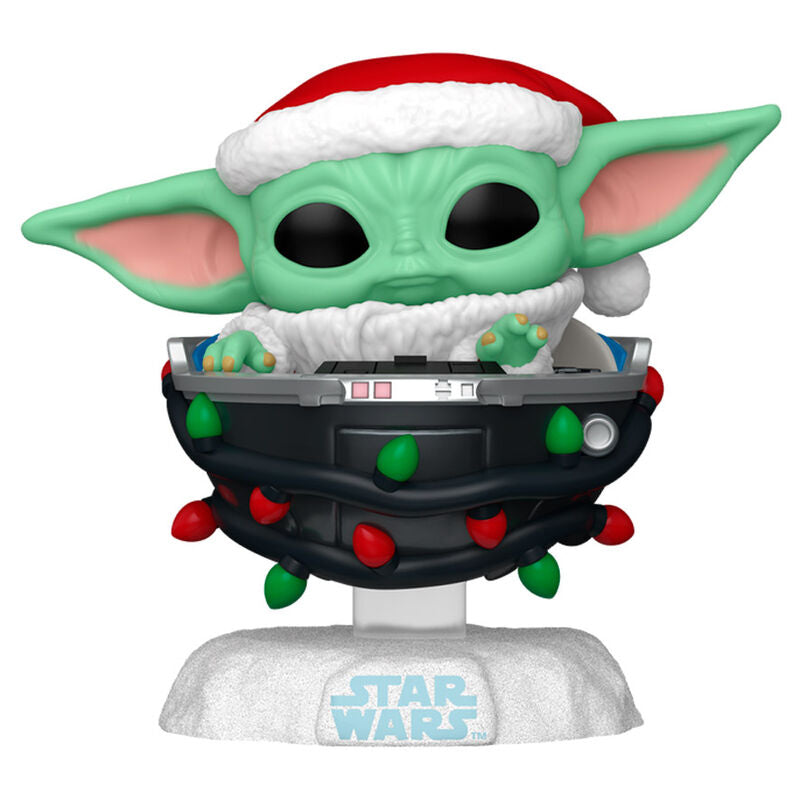 Imagen 2 de Figura Pop Star Wars Grogu With Santa Hat In Pram