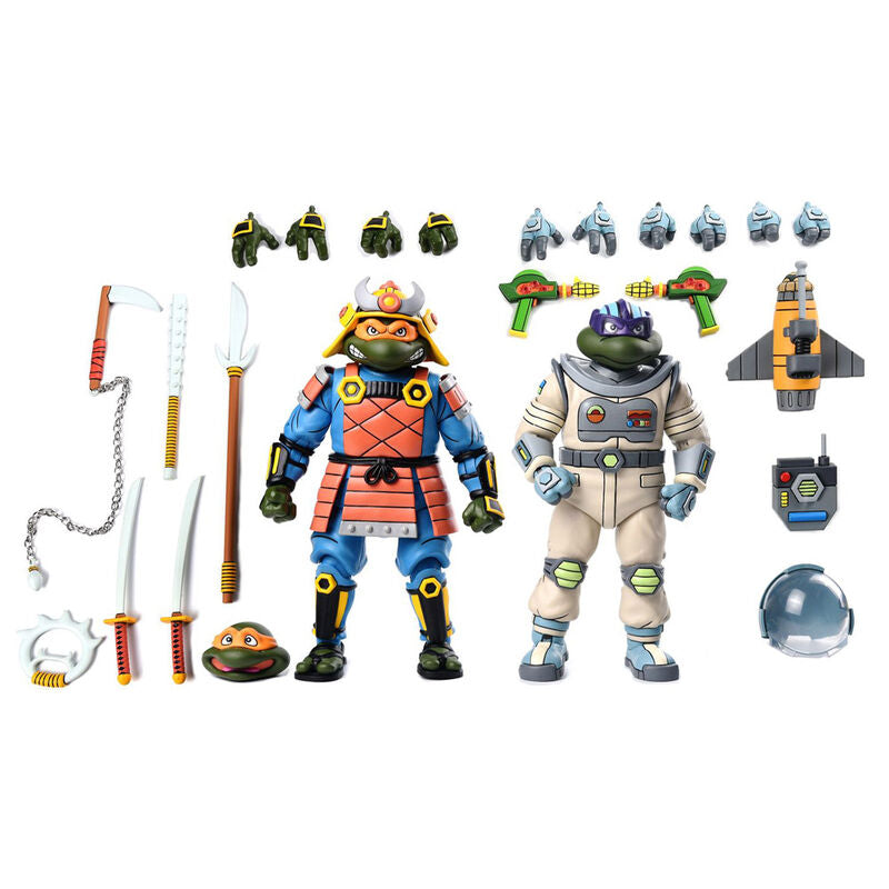 Imagen de Set 2 Figuras Space Adventure Donatello &#38; Samurai Adventure Michelangelo Tortugas Ninja 18Cm parte de nuestra colección en Espadas y más, sitio oficial.