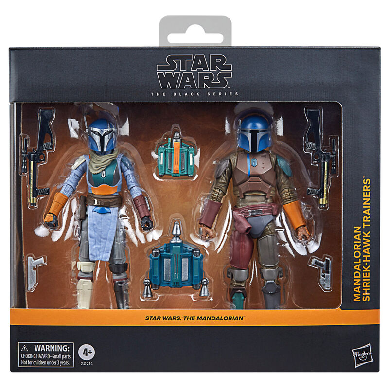 Imagen 1 de Blister 2 Figuras Mandalorian & Shriek-Hawk Trainers The Mandalorian Star Wars 15Cm