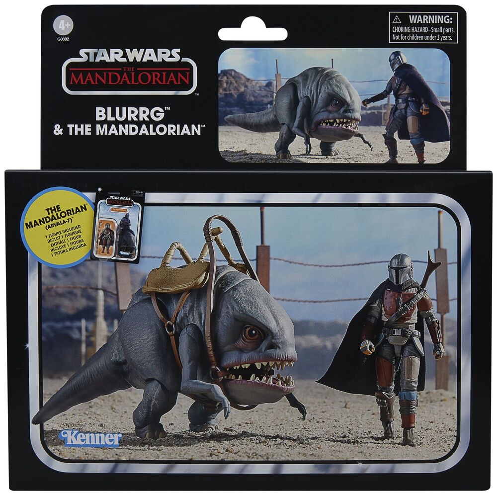 Imagen 1 de Set 2 Figuras Blurrg & Mandalorian - The Mandalorian Star Wars 9,5Cm