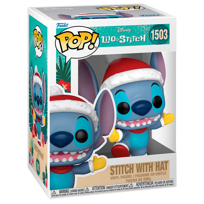 Imagen 1 de Figura Pop Disney Stitch With Santa Hat