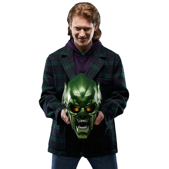 Imagen de Casco Premium Duende Verde Spiderman No Way Home Marvel parte de nuestra colección en Espadas y más, sitio oficial.
