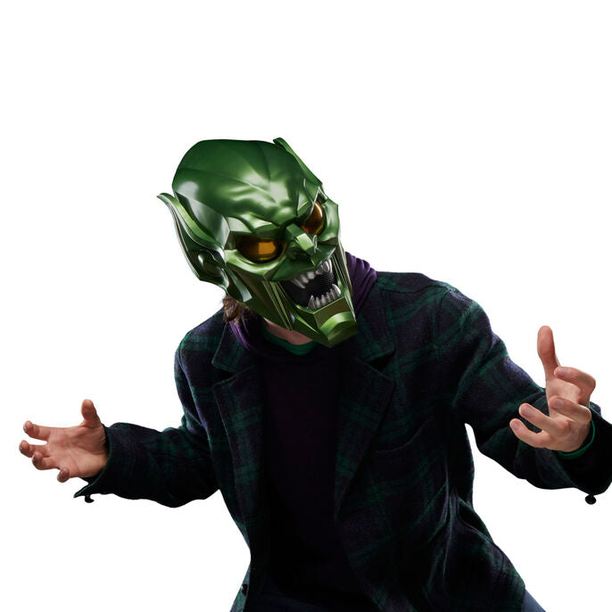 Imagen de Casco Premium Duende Verde Spiderman No Way Home Marvel parte de nuestra colección en Espadas y más, sitio oficial.