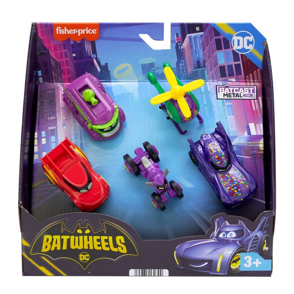 Imagen 4 - Blister 5 Coches Batwheels Dc Comics