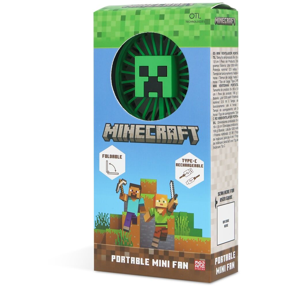 Imagen 3 - Mini Ventilador Plegable Portatil 3D Minecraft