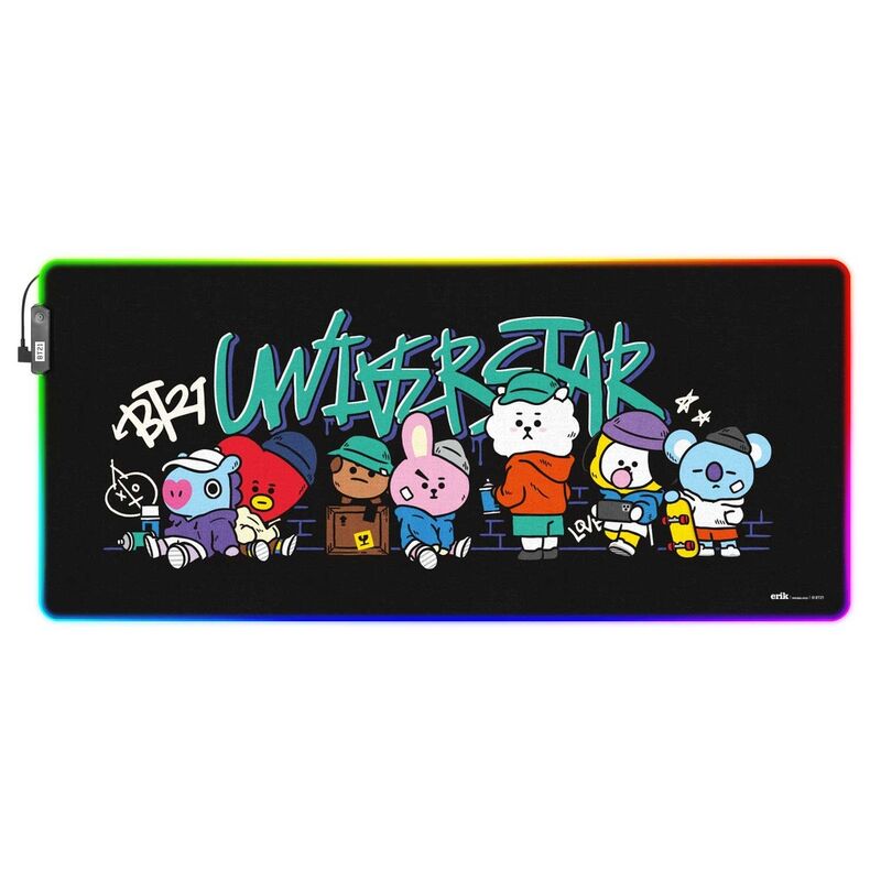 Imagen de Alfombrilla Gaming Led Bt21 parte de nuestra colección en Espadas y más, sitio oficial.