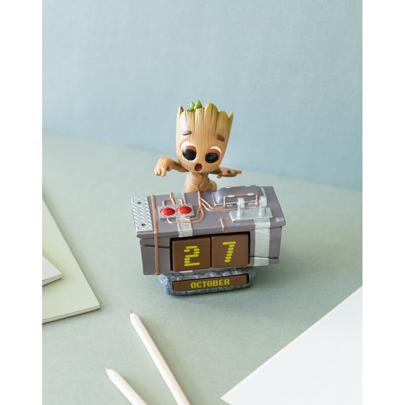 Imagen 4 de Calendario Perpetuo 3D Groot Death Button Guardianes De La Galaxia Marvel