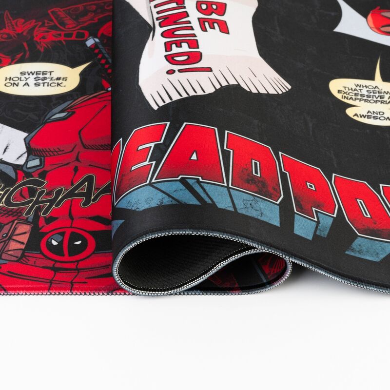 Imagen de Alfombrilla Gaming Deapool Marvel parte de nuestra colección en Espadas y más, sitio oficial.