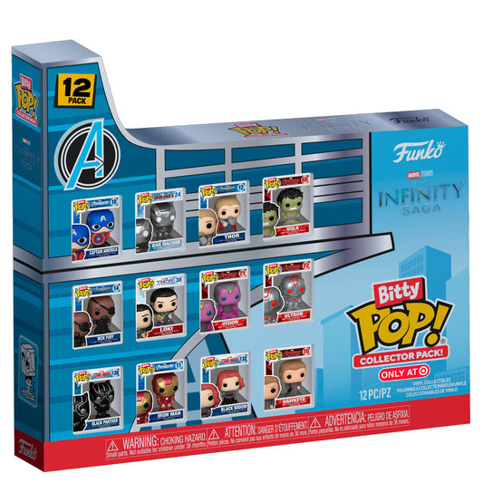 Imagen de Multipack Bitty Pop Marvel Infinity Saga 12Pzs parte de nuestra colección en Espadas y más, sitio oficial.