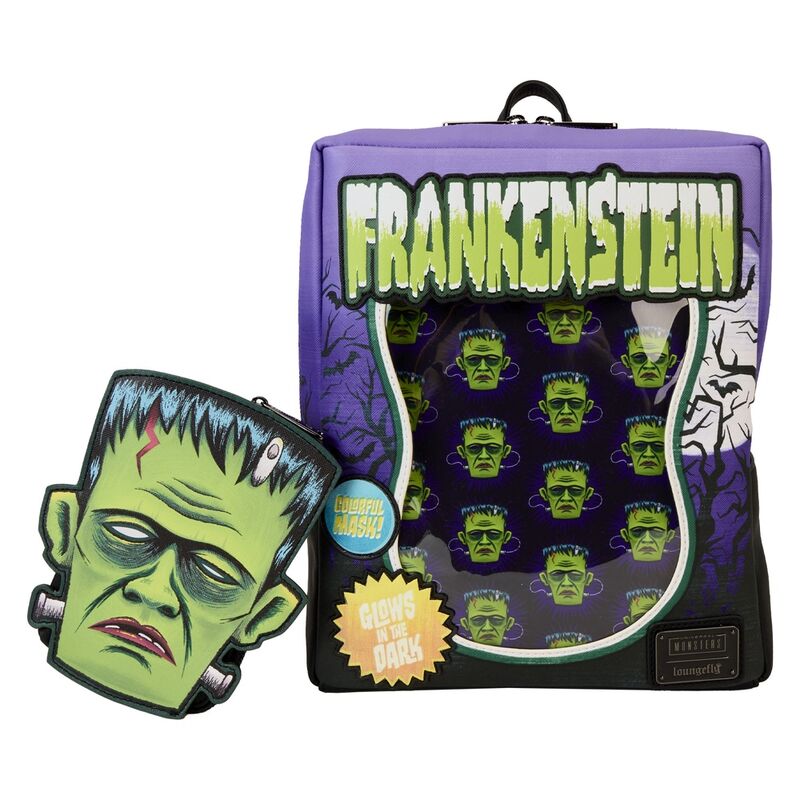 Imagen 3 de Mochila Frankenstein Neon Mask Universal Monster Loungefly 28Cm