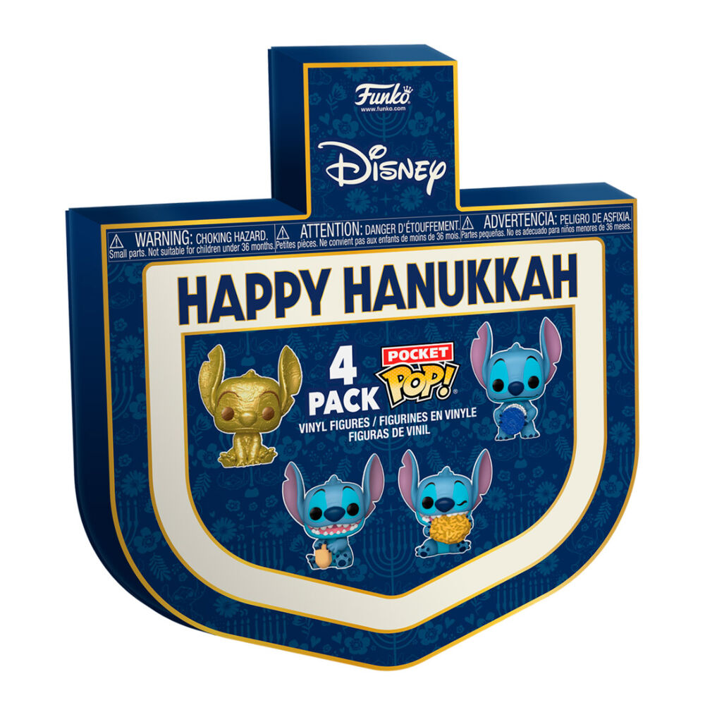 Imagen 2 - Set 4 Figuras Pocket Pop Disney Stitch Happy Hanukkah